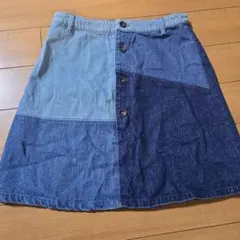デニム　パッチワーク　スカート 　M