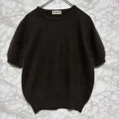 TOMATSU トマツ 半袖ニット ウール90% クルーネック M ブラウンのサムネイル