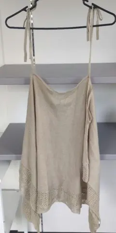 ベージュ ノースリーブ チュニック レーストリムのサムネイル