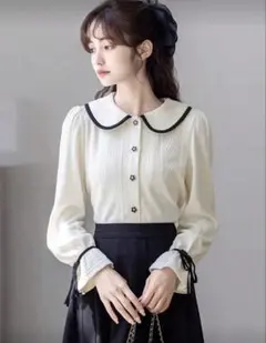 SHEIN 花ボタンカーディガン ニット