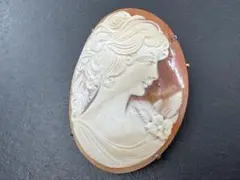 M4717 シェルカメオ　ブローチ　ヴィンテージ アクセサリー