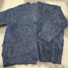 GRLダークブルー 長袖カーディガン ボタン付き