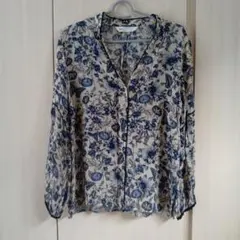 ZARA 花柄 長袖シャツ Sサイズ
