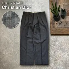 ヴィンテージChristian Dior グレンチェックウールスラックスのサムネイル