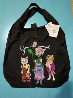 猫の刺繍エコバッグ タグ付き