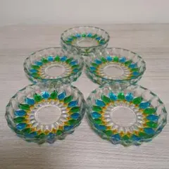 大正時代　ガラス皿　５個セット品