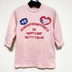 美品☆平成レトロBETTY’S BLUE５部袖ロゴTシャツ/Sのサムネイル