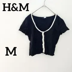 美品✨️ H&M ボレロ ショート丈 半袖 M 黒 カーディガン レディース