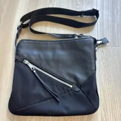 box21 黒 レザー ナイロン ショルダーバッグ