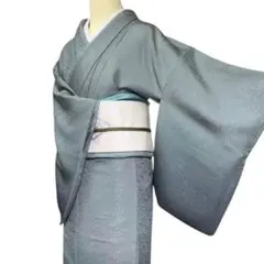 A101愛華 着物 訪問着　袷　緑　暈し　唐花地紋柄　フォーマル　正絹