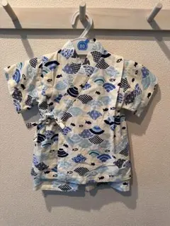 ベビー甚平 魚と波柄 サイズ80