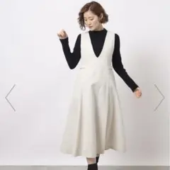 週末値下げ　grove フレアスカート　ジャンパースカート　LL