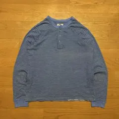 OLD GAP 1969 ヘンリーネックボーダー柄カットソー Lサイズ 短丈
