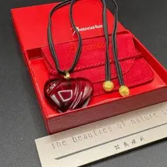 Baccarat　ハート型　クリスタル　ネックレス　ゴールドパーツ