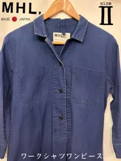 日本製 MHL. マーガレットハウエル ワークシャツ チュニック ワンピース 2