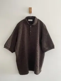 ADAM ET ROPEハーフスリーブ ジャガード ニット　半袖ポロ　シャツのサムネイル