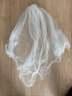 ウェディングベール チュール 白