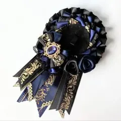 痛ロゼット　痛バッグ　青系　紺×黒　推し活　推し事