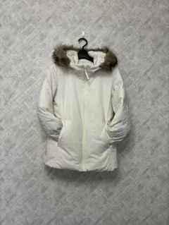 ★UNIQLO★ ホワイト ダウンパーカージャケット ファー付きS