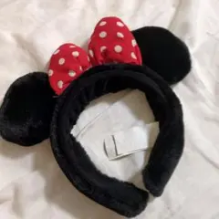 ミニーマウス風耳付きヘアバンド