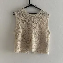 タグなし新品•未使用　Ample レース　ベスト 定価13,000円