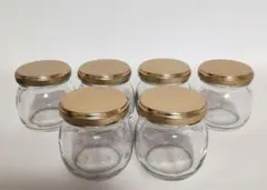 空き瓶 6個セット ガラス瓶 ゴールドキャップ