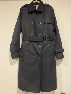 ネイビー　トレンチコート ダブルブレスト ベルト付き　ライナー付き　38サイズ