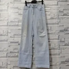 ライトブルー ストレートデニムパンツ