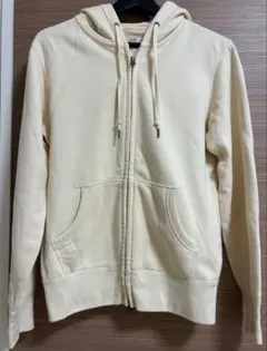 ユニクロ　ダブルジップパーカー　ベージュ Sサイズ メンズ UNIQLO 綿