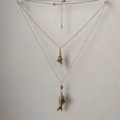魚モチーフ ネックレス 2本セット