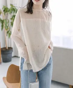mystic フリンジ切替ブラウスのサムネイル