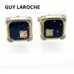 GUY LAROCHE カフス スクエア Gロゴ ゴールド ネイビー ロゴのサムネイル