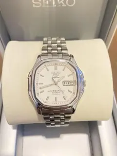 超希少★美品 セイコー5 スーペリア SKZ037 波柄 白文字盤 自動巻 廃盤