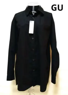 GU ブロードオーバーシャツ　ブラック 長袖シャツ S