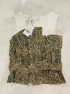 【新品】CECIL McBEE ビスチェ風レイヤードトップス レオパード