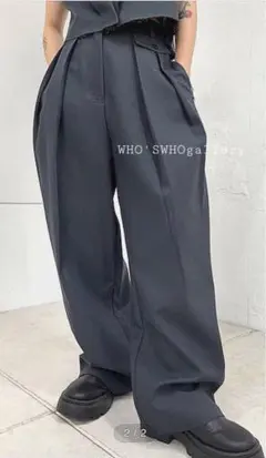 WHO'SWHOgallery 【HiNT】2タックワイドスラックス