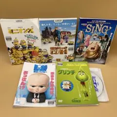 ミニオンズ／ミニオン危機一発／シング／ボス・ベイビー／グリンチ　DVD 5本