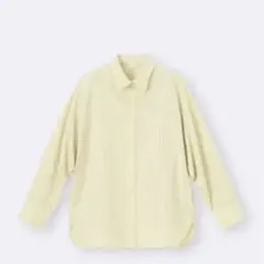 GU ドルマンスリーブストライプシャツ　イエロー XL