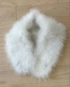 成人式　ショール　両面　ホワイトフェザー