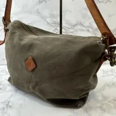 CLEDRAN クレドラン 帆布 キャンバス×本革 レザー ショルダーバッグ