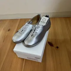 anbai/撥水ソフトレザーのレースアップシューズ シルバー　23センチ