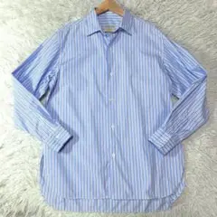 【極美品】JOHN SMEDLEY ストライプ柄 長袖シャツ 定価3.1万