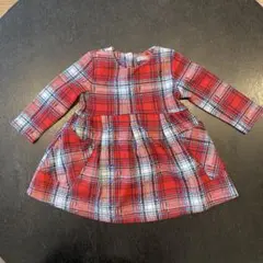 next チェック柄 長袖ワンピース　80