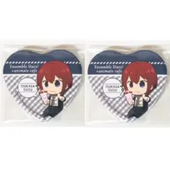 新品★あんスタ★Knights【朱桜司】アニカフェ★ハート型缶バッジ★2点セット