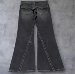 00s y2k bell bottoms black denim 太ステッチ