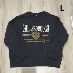 着2 美品　レディース　裏起毛トレーナー　英字刺繍　Lサイズ