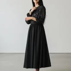 977ね@ 新品 Dorry Doll レース切替 ロングワンピースドレス