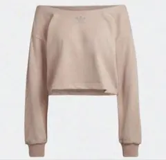 Adidas オフショルダー トレーナー ベージュ