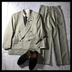 【希少カラー】vintage セットアップ　ベージュ　ダブル　セットアップ 希少カラー】vintage セットアップベージュダブルセットアップ