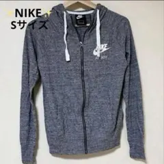 NIKE フード付き ジップアップパーカー Sサイズ グレー メンズ ジム